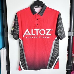 Altoz Always Ahead‎ Polo Shirt Men's Large Red Black Racing Sponsor Made in USA